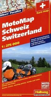 Hallwag Motorradkarte MotoMap Schweiz. MotoMap Switzerland. MotoMap Suisse; MotoMap Svizzera