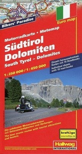 Hallwag Motorradkarte Südtirol, Dolomiten. South Tyrol, Dolomites