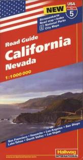 Hallwag USA Road Guide California, Nevada