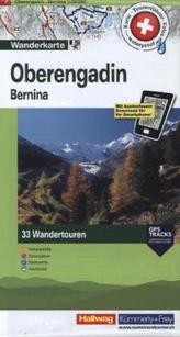 Hallwag Wanderkarte Oberengadin, Bernina