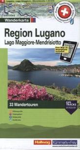 Hallwag Wanderkarte Region Lugano, Lago Maggiore-Mendrisiotto