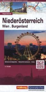 Hallwag Regionalkarte Niederösterreich, Wien, Burgenland