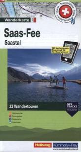 Hallwag Wanderkarte Saas Fee, Saastal