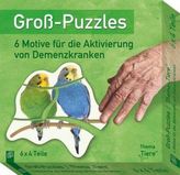 Groß-Puzzles: 6 Motive für die Aktivierung von Demenzkranken, Thema 'Tiere'