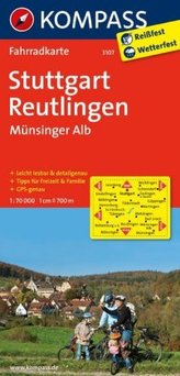 Kompass Fahrradkarte Stuttgart - Reutlingen - Münsinger Alb