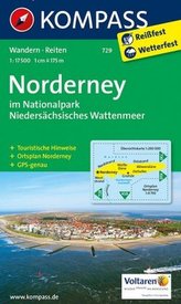 Kompass Karte Norderney im Nationalpark Niedersächasisches Wattenmeer