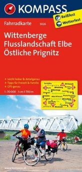 Kompass Fahrradkarte Wittenberge, Flusslandschaft Elbe, Östliche Prignitz