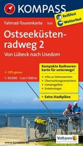 Kompass Fahrrad-Tourenkarte Ostseeküstenradweg. Tl.2