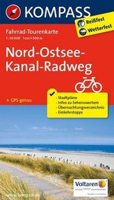 Kompass Fahrrad-Tourenkarte Nord-Ostsee-Kanal-Radweg
