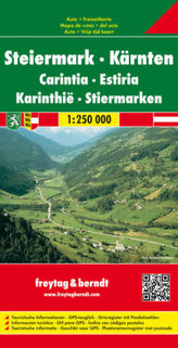 Freytag & Berndt Autokarte Steiermark, Kärnten; Carintia, Estiria. Karinthie; Stiermarken; Styria, Carinthia. Styrie, Carinthie;