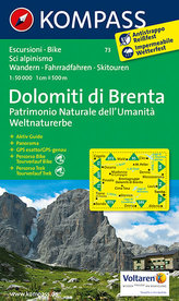 Kompass Karte Dolomiti di Brenta - Weltnaturerbe. Dolomiti di Brenta - Patrimonio Naturale dell' Umanità