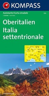 Kompass Karte Oberitalien. Italia settentrionale. Northern Italy; Italie du Nord