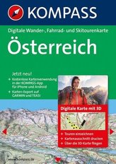 Kompass Digitale Wander-, Rad- und Skitourenkarte Österreich, 1 DVD-ROM