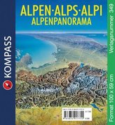Kompass Panorama-Karte Alpenpanorama, plano. Kompass Panorama-Karte Alps. Kompass Panorama-Karte Alpi