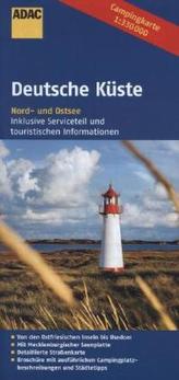 ADAC Karte Deutsche Küste, Nord- und Ostsee, Campingkarte