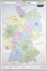 Poster Verwaltungskarte Deutschland, mit Bestäbung