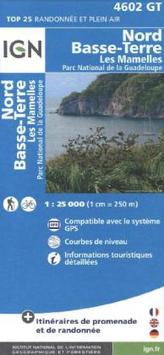 IGN Karte, Carte de randonnée (et plein air) Lamentin - Basse-Terre - Les Mamelles - Parc National de la Guadeloupe