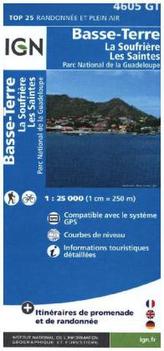 IGN Karte, Carte de randonnée (et plein air) Basse-Terre - La Soufrière - Les Saintes - Parc National de la Guadeloupe
