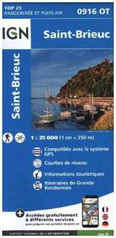 IGN Karte, Carte de randonnée (et plein air) St. Brieuc