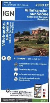 IGN Karte, Carte de randonnée (et plein air) Villefranche-Sur- Saône - Vallée de l'Azergues - Beaujolais