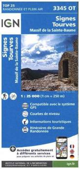 IGN Karte, Carte de randonnée (et plein air) Signes - Tourves - Massif de la Sainte-Baume