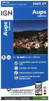 IGN Karte, Carte de randonnée (et plein air) Aups Salernes
