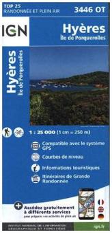 IGN Karte, Carte de randonnée (et plein air) Hyeres Ile de Porquerolles