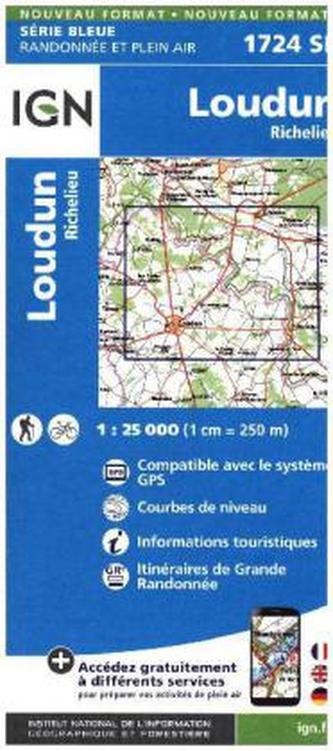 IGN Karte, Serie Bleue Loudun Richelieu IGN Karte, Serie Bleue Loudun Richelieu