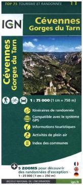 IGN Karte, Tourisme et Randonnée Cevennes - Gorges du Tarn