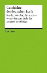 Geschichte der deutschen Lyrik. Bd.5