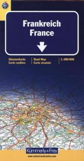 Kümmerly & Frey Karte Frankreich. France