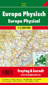 Freytag & Berndt Poster Europa, physisch, mit Metallstäben. Europe, physical