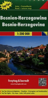 Freytag & Berndt Auto + Freizeitkarte Bosnien-Herzegowina, Top 10 Tips, Autokarte 1:200.000