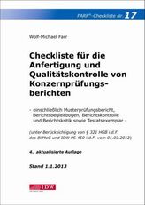 Checkliste für die Anfertigung und Qualitätskontrolle von Konzernprüfungsberichten