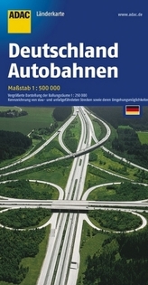 ADAC Karte Deutschand Autobahnen. German motorways