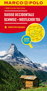 MARCO POLO Karte Schweiz - Westlicher Teil. Suisse occidentale / Svizzera occidentale / Western Switzerland