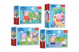 Minipuzzle 54 dílků Šťastný den Prasátka Peppy/Peppa Pig v krabičce 9x6.5x3,5cm - výběr ze 4 druhů
