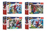 Minipuzzle 54 dílků Spidermanův čas 4 druhy v krabičce 9x6.5x4-cena za 1 kus