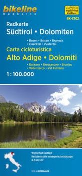 Bikeline Radkarte Südtirol Dolomiten. Bikeline Carta cicloturistica Alto Adige, Dolomiti