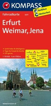 Kompass Fahrradkarte Erfurt - Weimar - Jena