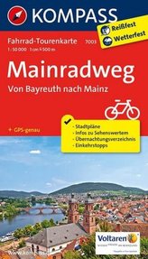 Kompass Fahrrad-Tourenkarte Mainradweg, Von Bayreuth nach Mainz