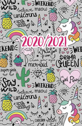 Diář školní 2020-2021: Kaktusy a ananasy