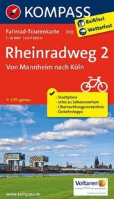 Kompass Fahrrad-Tourenkarte Rheinradweg. Tl.2