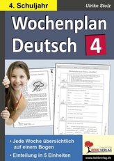 Wochenplan Deutsch, 4. Schuljahr