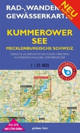 Rad-, Wander- & Gewässerkarte Kummerower See, Mecklenburgische Schweiz