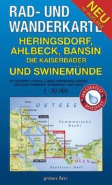 Rad- und Wanderkarte Heringsdorf, Ahlbeck, Bansin - Die Kaiserbäder und Swinemünde