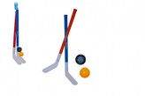 Hokejka pozemní 2ks plast 72cm + florbalový míček + puk v síťce