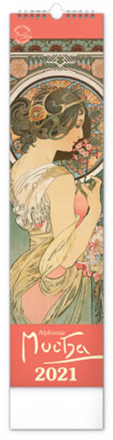 Kalendář 2021 nástěnný: Alfons Mucha, 12 × 48 cm