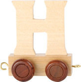 Dřevěný vláček vláčkodráhy abeceda písmeno H