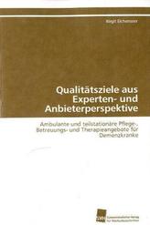 Qualitätsziele aus Experten- und Anbieterperspektive